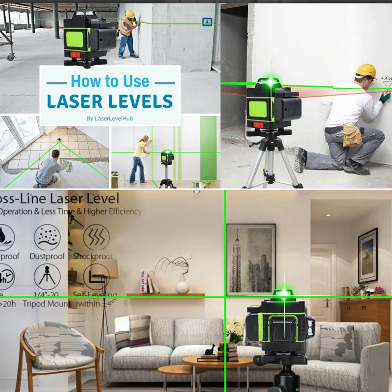 12/16 Lines Laser Levels Self-Leveling 360 Degree Horizontal Vertical Cross Lines Laser Levels Power Green Lines Measure Tools
12/16 Lines Laser Levels Self-Leveling 360 Degree Horizontal Vertical Cross Lines Laser Levels Power Green Lines Measure Tools