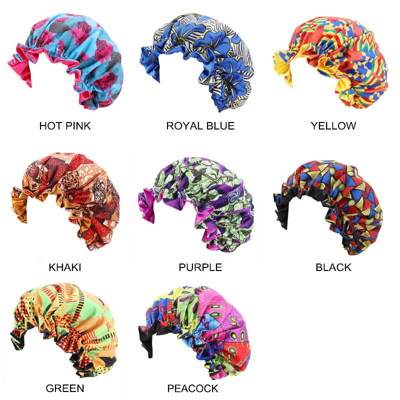 Women Hair Care Soft Hats Chemo Headwear African Ankara Pattern Print Bonnet Night Sleep Cap Big Size Double Layer Satin Turban
Women Hair Care Soft Hats Chemo Headwear African Ankara Pattern Print Bonnet Night Sleep Cap Big Size Double Layer Satin Turban
