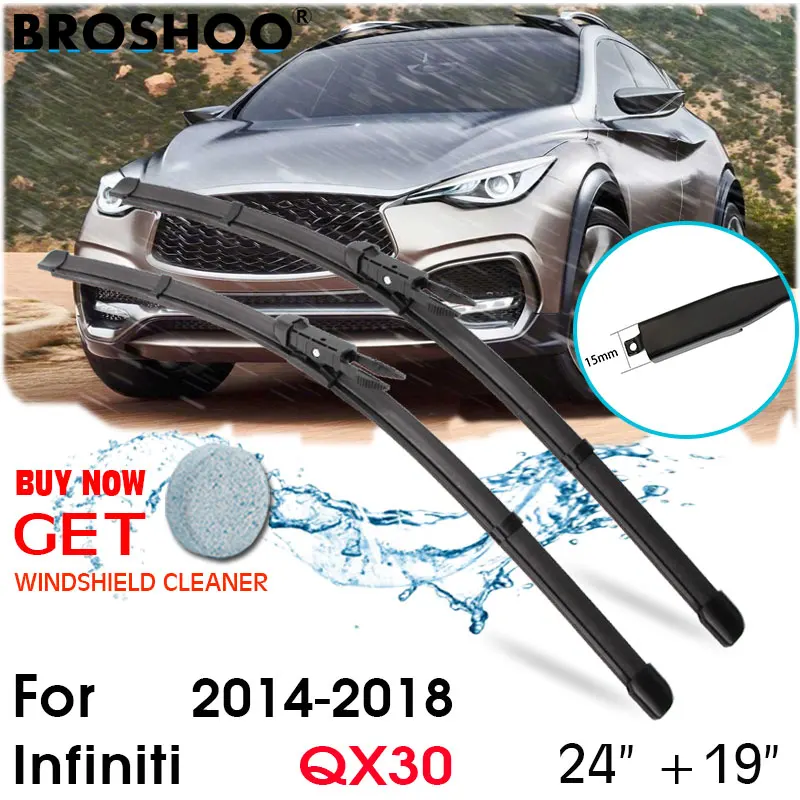 

Car Wiper Blade Front Window Windscreen Windshield Wipers Blades pinch tab Auto Accessories For Infiniti QX30 24"+19" 2014-2018