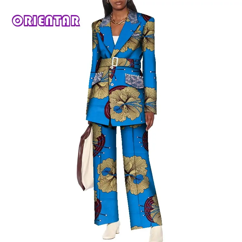 African Women Sets African Clothing 2 Piece Set Blazer Jacket Pants Suits Office Lady Elegant Business Outfits Bazin WY8653
African Women Sets African Clothing 2 Piece Set Blazer Jacket Pants Suits Office Lady Elegant Business Outfits Bazin WY8653