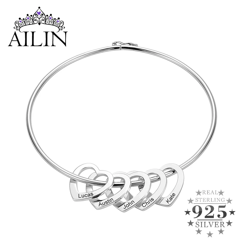 AILIN Personalized Name Bracelets Bangles For Women Jewelry Sterling Silver Custom Heart Pendant Nameplate Bracelet
AILIN Personalized Name Bracelets Bangles For Women Jewelry Sterling Silver Custom Heart Pendant Nameplate Bracelet