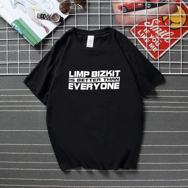 1998 Limp Bizkit Is Better Than Everyone Vintage T-Shirt Men New Streetwear Camisetas Lycra Short Sleeve
1998 Limp Bizkit Is Better Than Everyone Vintage T-Shirt Men New Streetwear Camisetas Lycra Short Sleeve