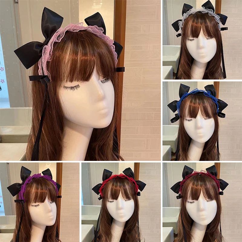 Vintage Japanese Sweet Lace Strap Bow Bezel Headwear Women Headbands Girls Hair Bands Hair Accessories Cosplay Party Headbands
Vintage Japanese Sweet Lace Strap Bow Bezel Headwear Women Headbands Girls Hair Bands Hair Accessories Cosplay Party Headbands