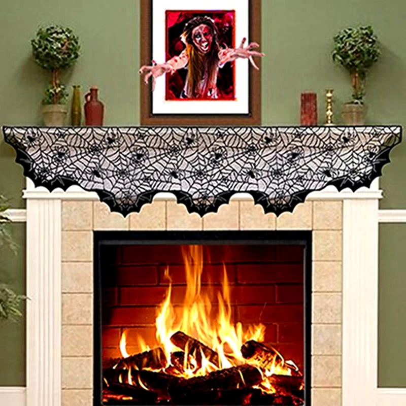 New Halloween Fireplace Towel Spider Bat Black Chimney Fabric Western Halloween Table Flag Halloween Decoration
New Halloween Fireplace Towel Spider Bat Black Chimney Fabric Western Halloween Table Flag Halloween Decoration