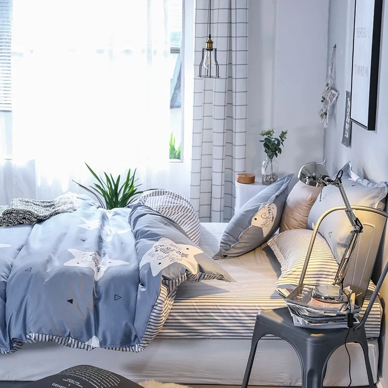 2021 Home Textile Star Geometric Pattern Bedding Set Boy Kid Child Bedlinen Simple brief Duvet Cover Sheet Pillowcase 3/4Pcs
2021 Home Textile Star Geometric Pattern Bedding Set Boy Kid Child Bedlinen Simple brief Duvet Cover Sheet Pillowcase 3/4Pcs