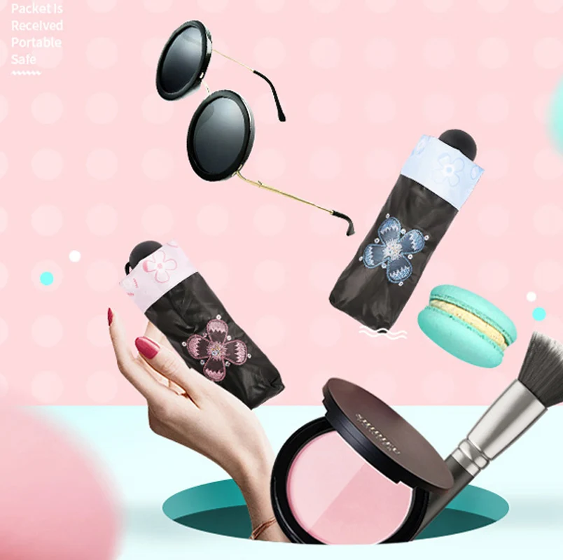 Карманный Зонт-компактный портативный легкий ветрозащитный зонт с 6 ребрами от солнца и дождя с 95% УФ-защитой для женщин 
Карманный Зонт-компактный портативный легкий ветрозащитный зонт с 6 ребрами от солнца и дождя с 95% УФ-защитой для женщин