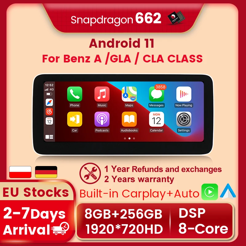 Qualcomm 662 System Android 11 12.5inch Car Stereo For Mercedes benz A class W176 GLA X156 CLA C117 Car Multimedia Radio Player
Qualcomm 662 System Android 11 12.5inch Car Stereo For Mercedes benz A class W176 GLA X156 CLA C117 Car Multimedia Radio Player
