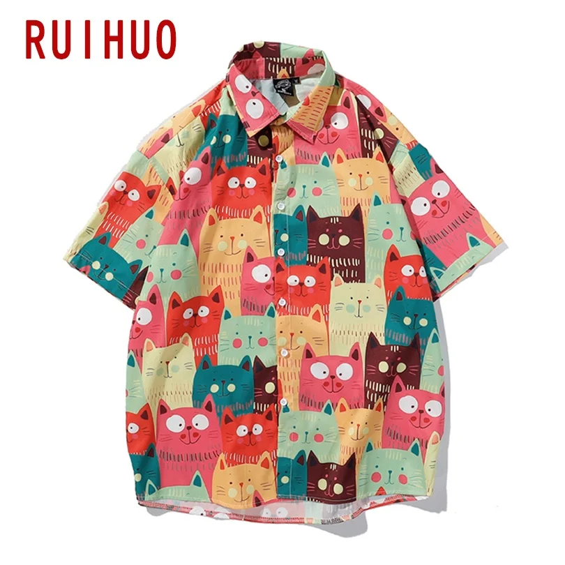 RUIHUO Cartoon Print Casual Shirts For Men Clothing M-2XL Summer Clothes For Men Shirts Short Sleeve Harajuku 2022 New Arrivals
RUIHUO Cartoon Print Casual Shirts For Men Clothing M-2XL Summer Clothes For Men Shirts Short Sleeve Harajuku 2022 New Arrivals
