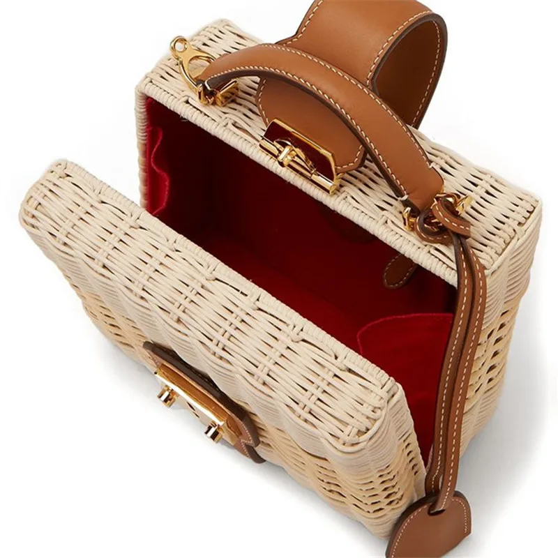 Seaside Holiday Straw Bag Shoulder Messenger Woven Bags Female Beach Box Bag High Quality Rattan Bag Women Design Cross Handbags
Seaside Holiday Straw Bag Shoulder Messenger Woven Bags Female Beach Box Bag High Quality Rattan Bag Women Design Cross Handbags