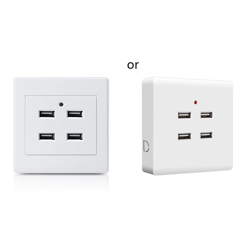 28EB 2/4 Ports USB Electrical Socket Wall Mounting Charger Station Power Adapter Plug Outlet 110V-250V for Home Office Use 
28EB 2/4 Ports USB Electrical Socket Wall Mounting Charger Station Power Adapter Plug Outlet 110V-250V for Home Office Use