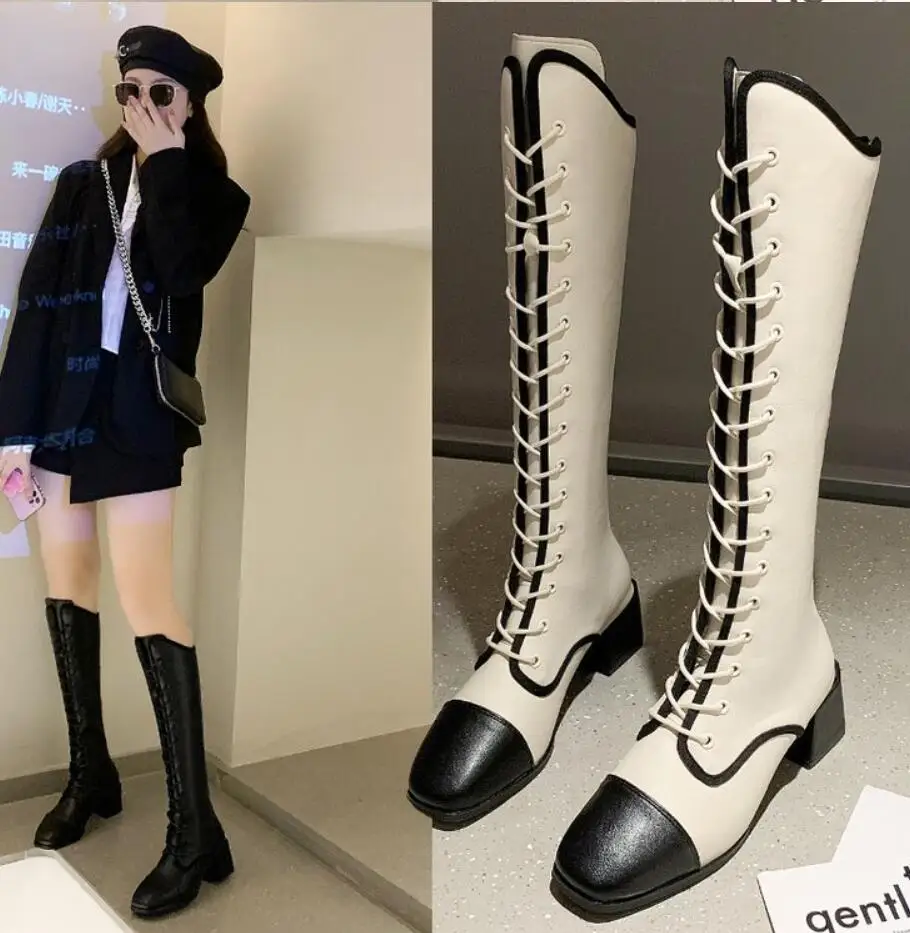 Fashion lace-up knee high boots women new Autumn Winter High heel shoes woman Warm Long boots designer brand luxury women shoes
Fashion lace-up knee high boots women new Autumn Winter High heel shoes woman Warm Long boots designer brand luxury women shoes