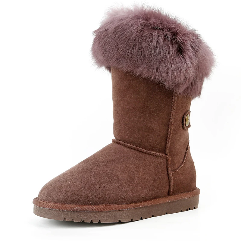 Fashion Woman Snow Boots Mid-calf Cow Suede Leather Winter Boots Girls Ladies Rabbit Fur Warm Australia Botas
Fashion Woman Snow Boots Mid-calf Cow Suede Leather Winter Boots Girls Ladies Rabbit Fur Warm Australia Botas