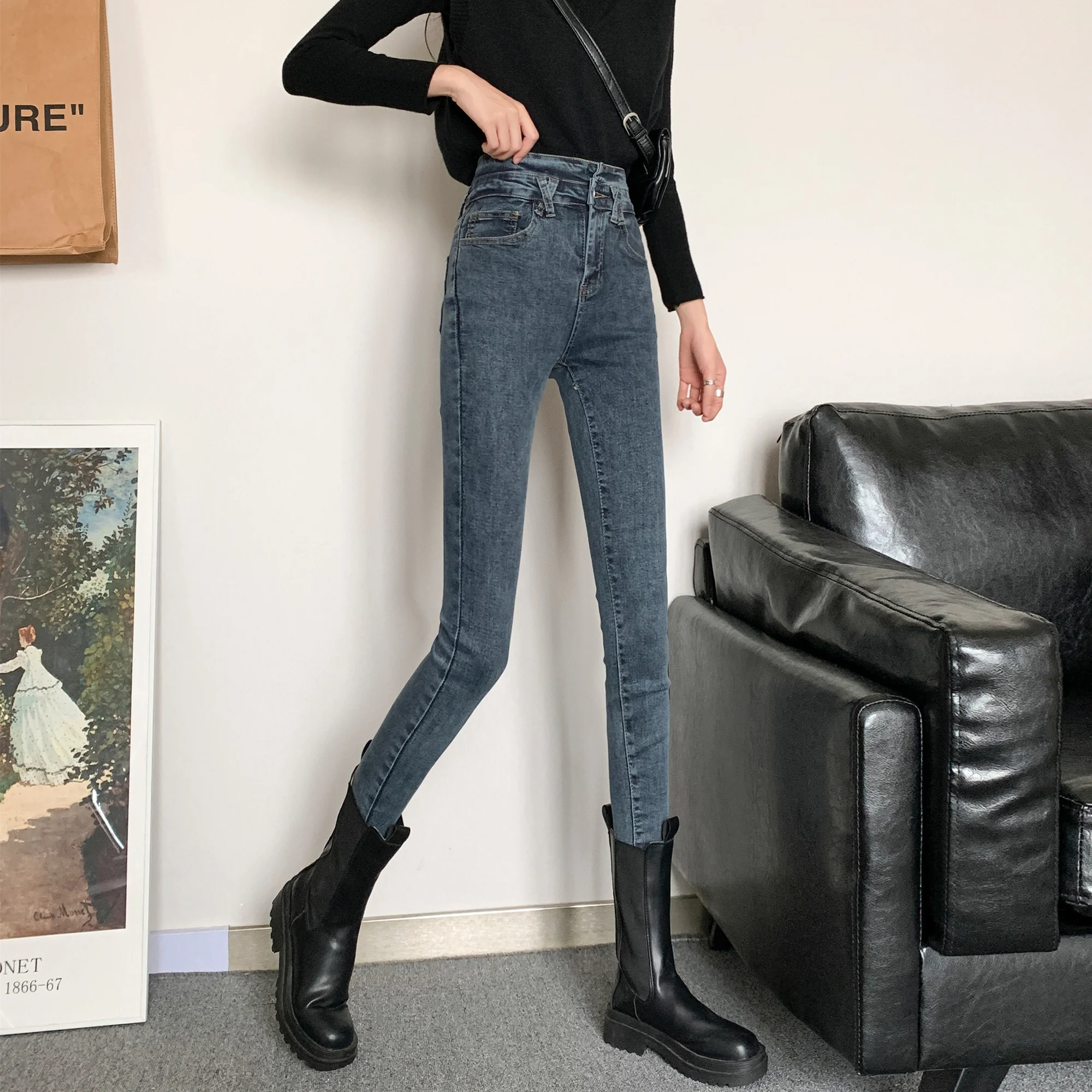 Jeans Women's Spring And Autumn 2021 New High Waist Thin And Versatile Tight Pencil Leggings
Jeans Women's Spring And Autumn 2021 New High Waist Thin And Versatile Tight Pencil Leggings