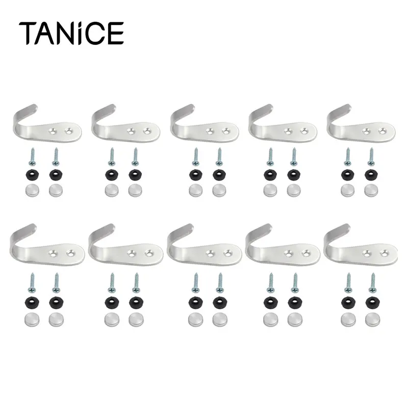 TANiCE 10 Pcs Hooks Brushed Stainless Steel Wall-Mounted Heavy Duty Single Hook With Screws and Anchors For Handbags Coats Hats
TANiCE 10 Pcs Hooks Brushed Stainless Steel Wall-Mounted Heavy Duty Single Hook With Screws and Anchors For Handbags Coats Hats