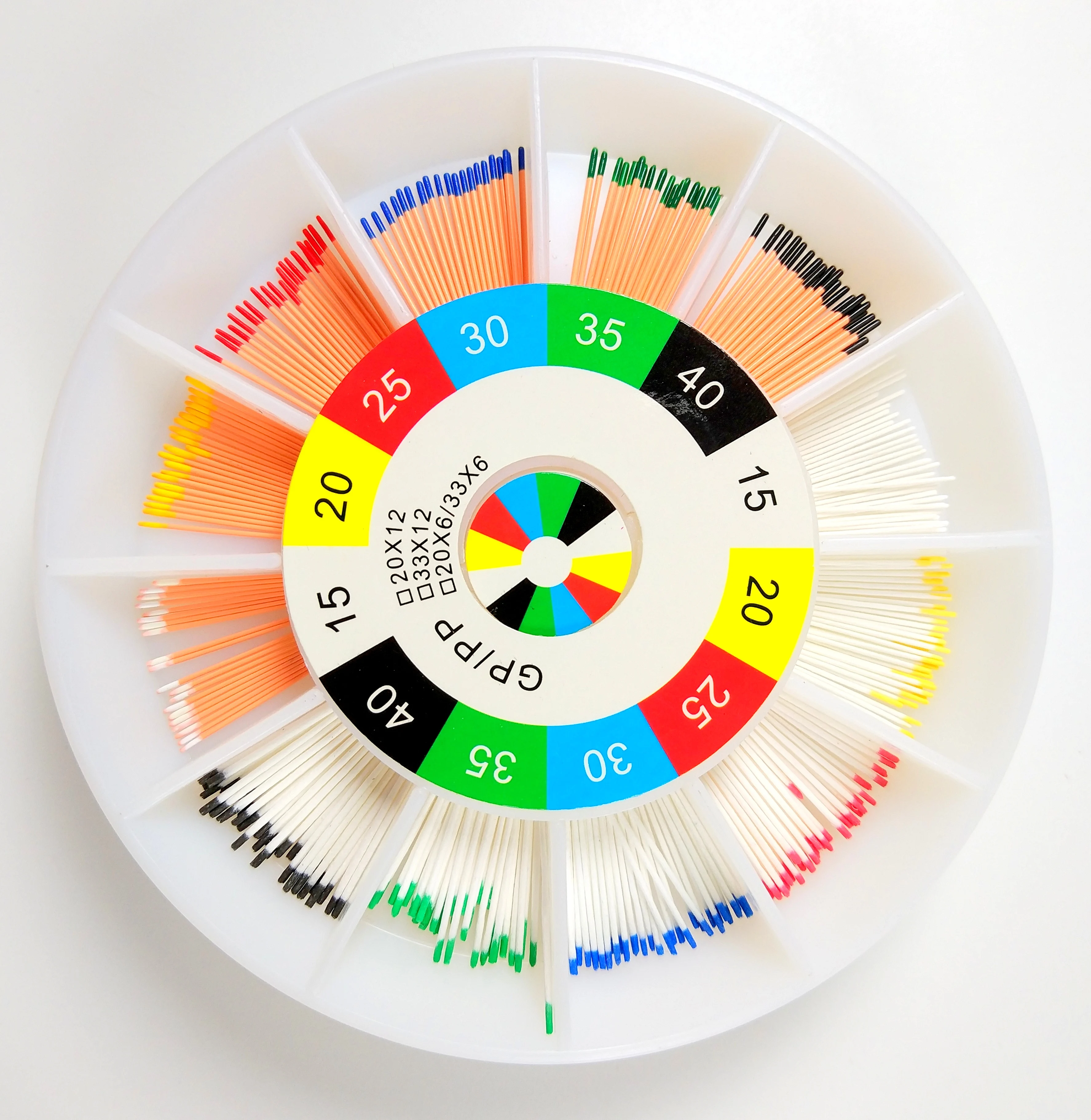 Стоматологическая гуттаперча абсорбент Бумага точек касания с коническим отверстием производства 0,02 #15-40 разных Gauge Линейка Endodontic для обту...
Стоматологическая гуттаперча абсорбент Бумага точек касания с коническим отверстием производства 0,02 #15-40 разных Gauge Линейка Endodontic для обту...