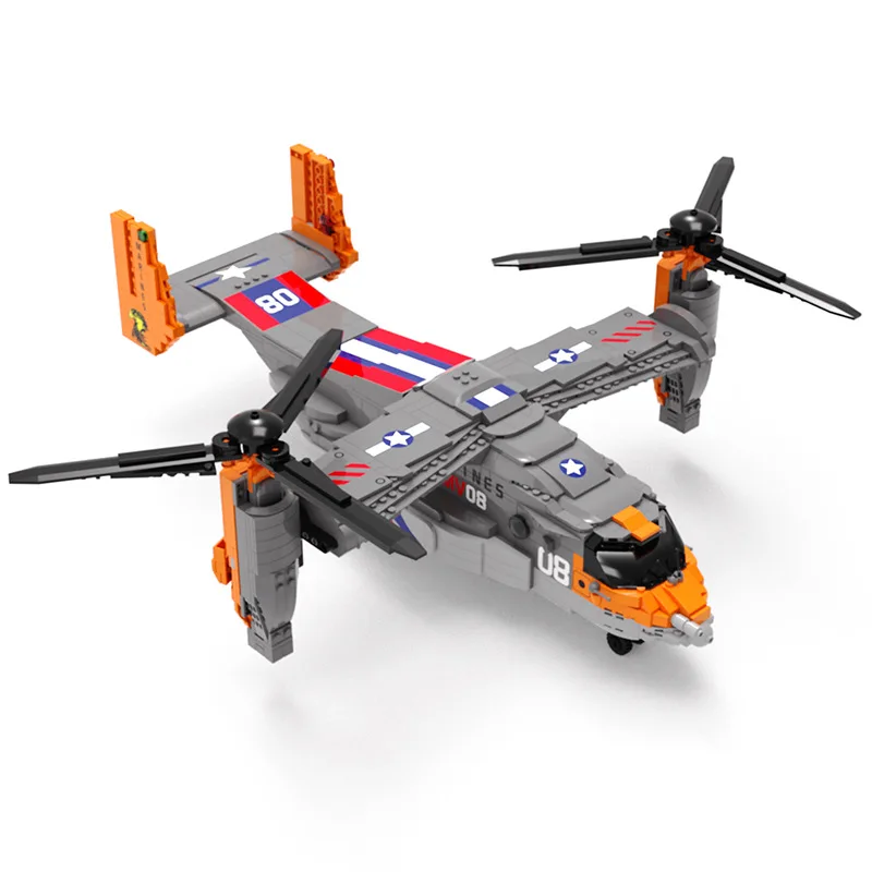 88007 Osprey Transport Aircraft V22 Boy Assembled Aviation Aircraft Small Particle Building Block Model Toys For Children
88007 Osprey Transport Aircraft V22 Boy Assembled Aviation Aircraft Small Particle Building Block Model Toys For Children