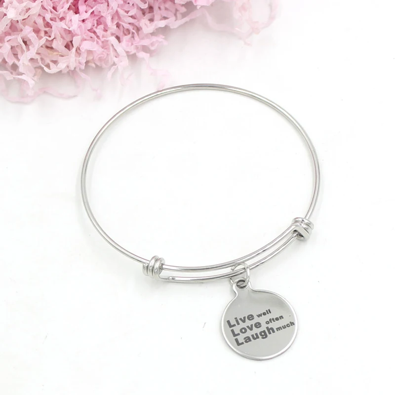 New Arrival Fashion Stainless Steel Jewelry Live Love Laugh Banlges & Bracelets For Women Friends Gifts Pulsera
New Arrival Fashion Stainless Steel Jewelry Live Love Laugh Banlges & Bracelets For Women Friends Gifts Pulsera