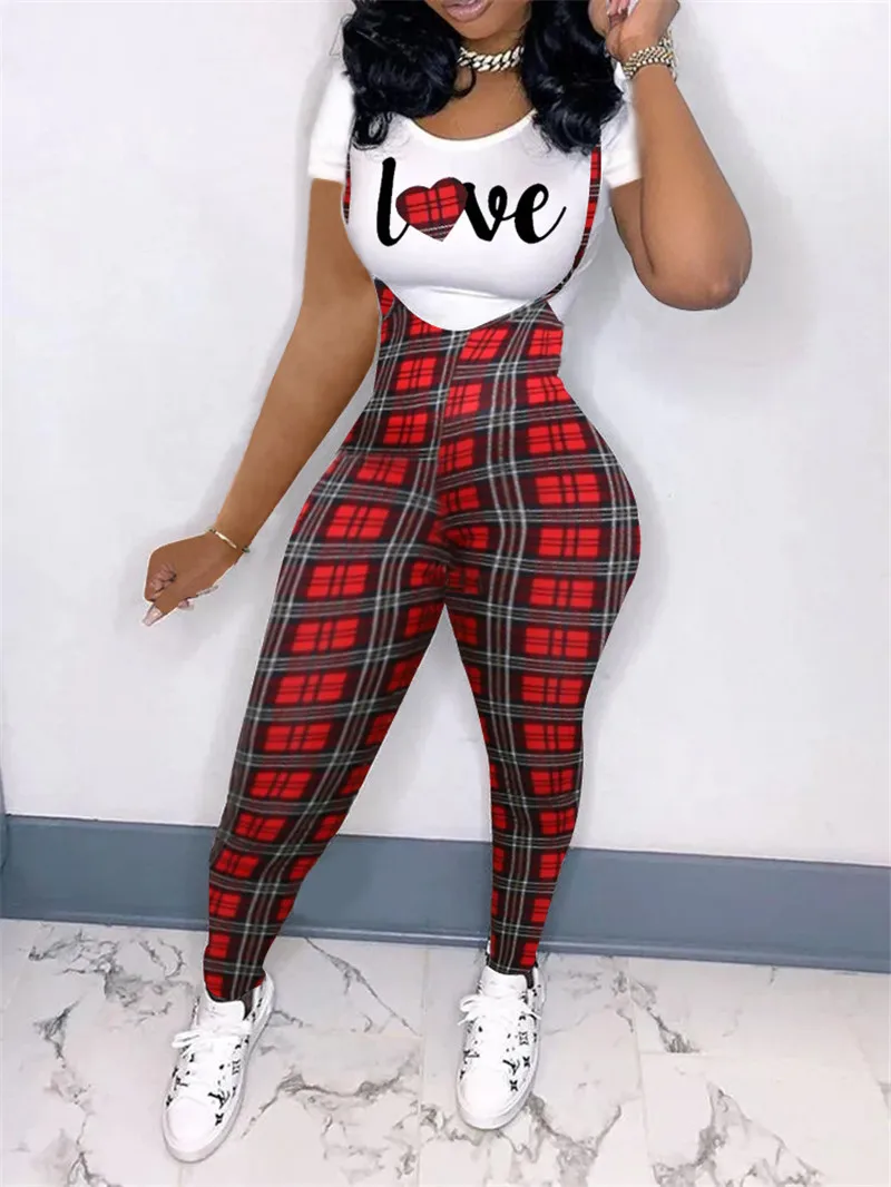 Aesthetic Two Piece Set Plus Size Clothing Top and Plaid Overalls Outfits Trendy Lounge Wear Matching Sets for Women 2021 New
Aesthetic Two Piece Set Plus Size Clothing Top and Plaid Overalls Outfits Trendy Lounge Wear Matching Sets for Women 2021 New