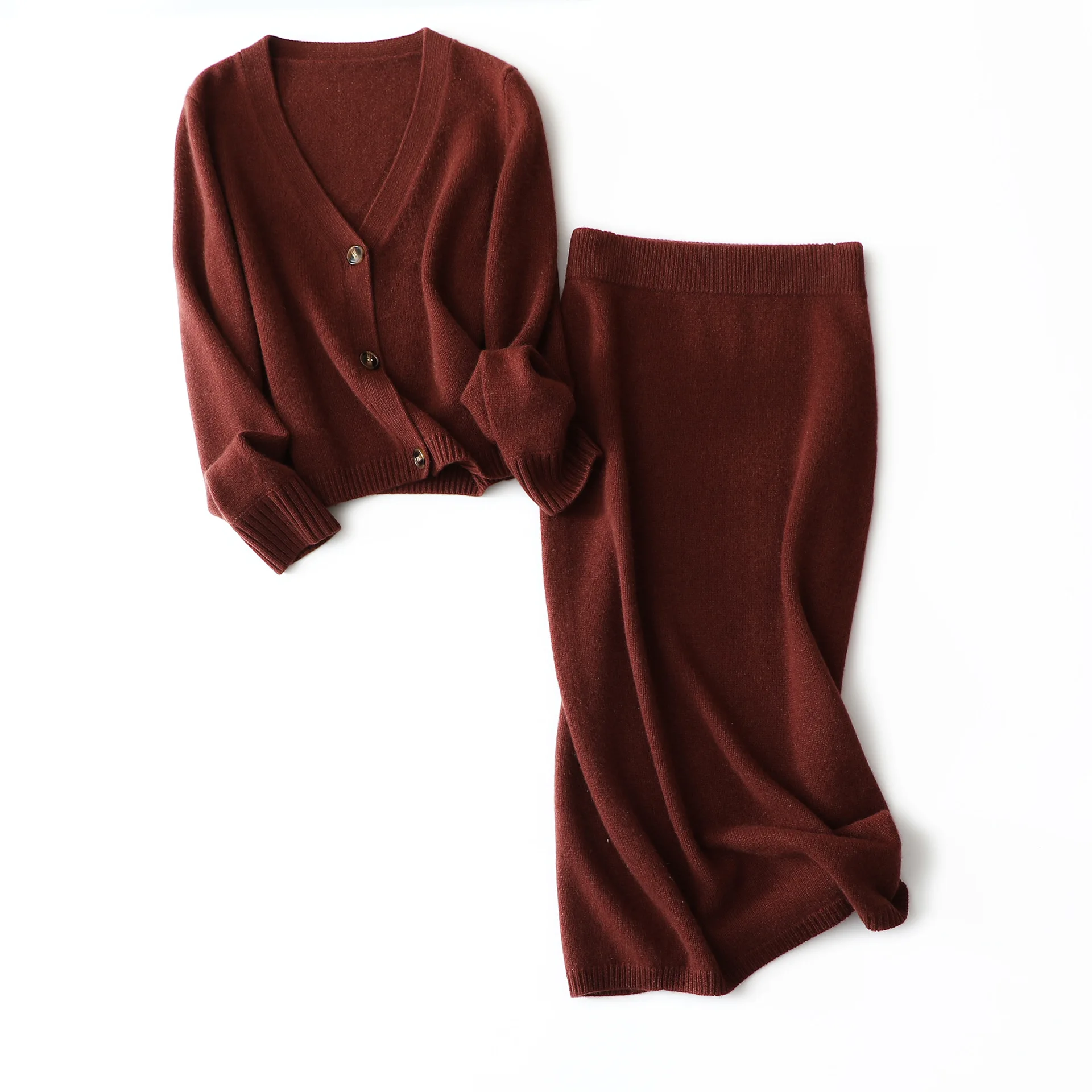Knit Fashion Women's Two Set Jackets+pencil Skirts Cashmere Winter Single Breasted Office Lady 2 Piece Sets Womens Outfits
Knit Fashion Women's Two Set Jackets+pencil Skirts Cashmere Winter Single Breasted Office Lady 2 Piece Sets Womens Outfits