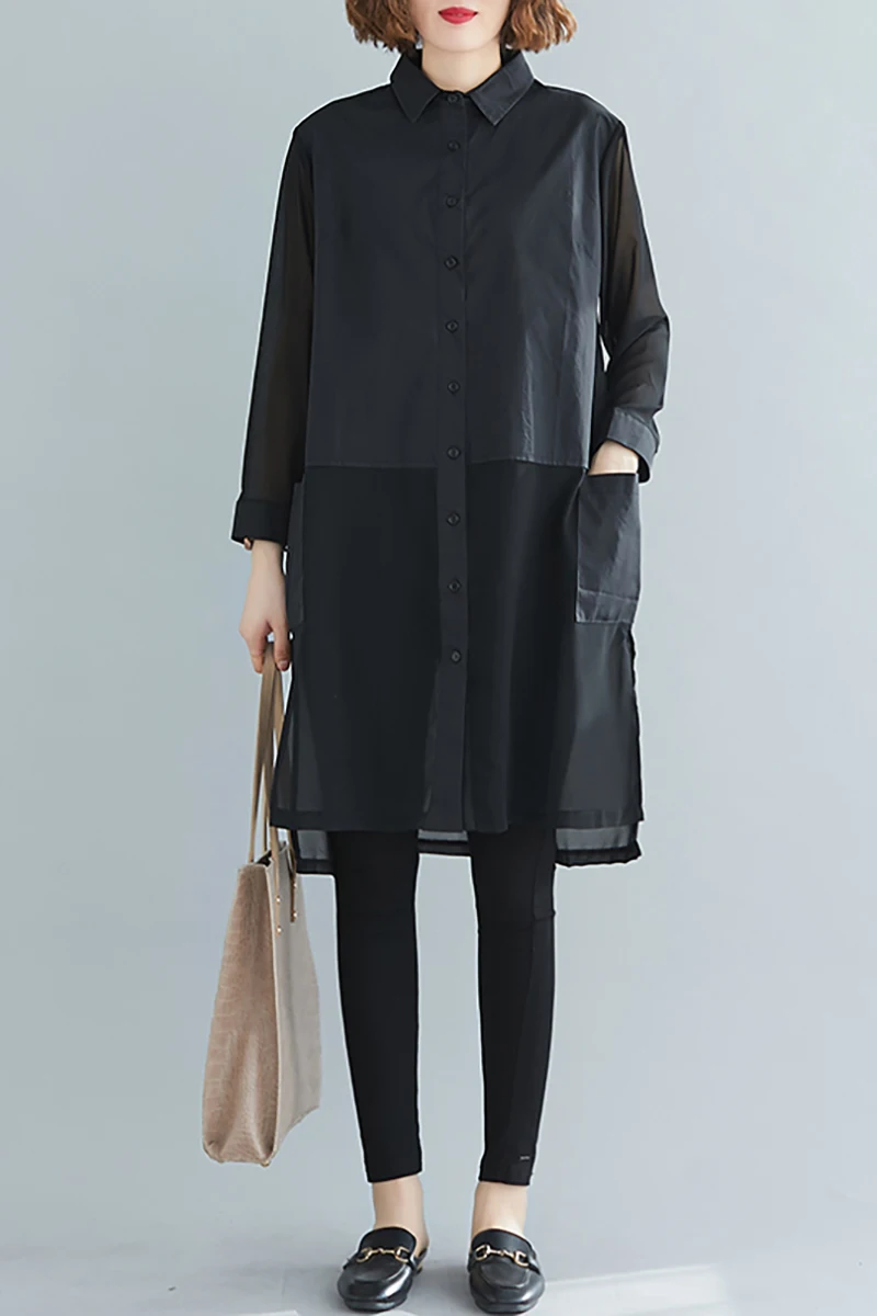LZMONE Large Size Slim Dress Women's Spring Loose Korean Chiffon Splicing Medium Length Dress
LZMONE Large Size Slim Dress Women's Spring Loose Korean Chiffon Splicing Medium Length Dress