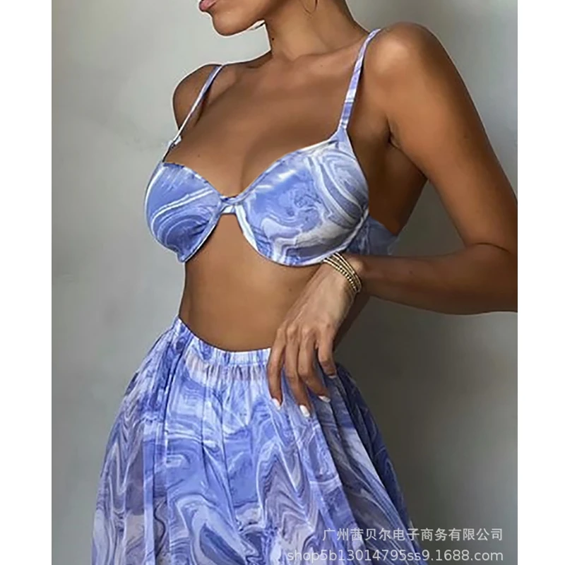 Mandylandy Summer Spaghetti Strap Strapless Bra + High Waist Pleated Wide Leg Pants Suit Women's Sexy Tie-Dye Printing Suit
Mandylandy Summer Spaghetti Strap Strapless Bra + High Waist Pleated Wide Leg Pants Suit Women's Sexy Tie-Dye Printing Suit