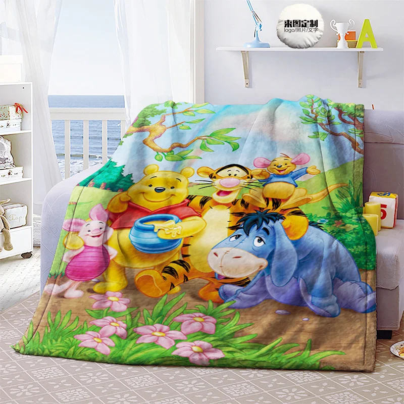 

Disney Cute Winnie The Pooh Baby Adult Blanket Throw Office Air Conditioning Quilt Thick Home Textiles Student Dormitory