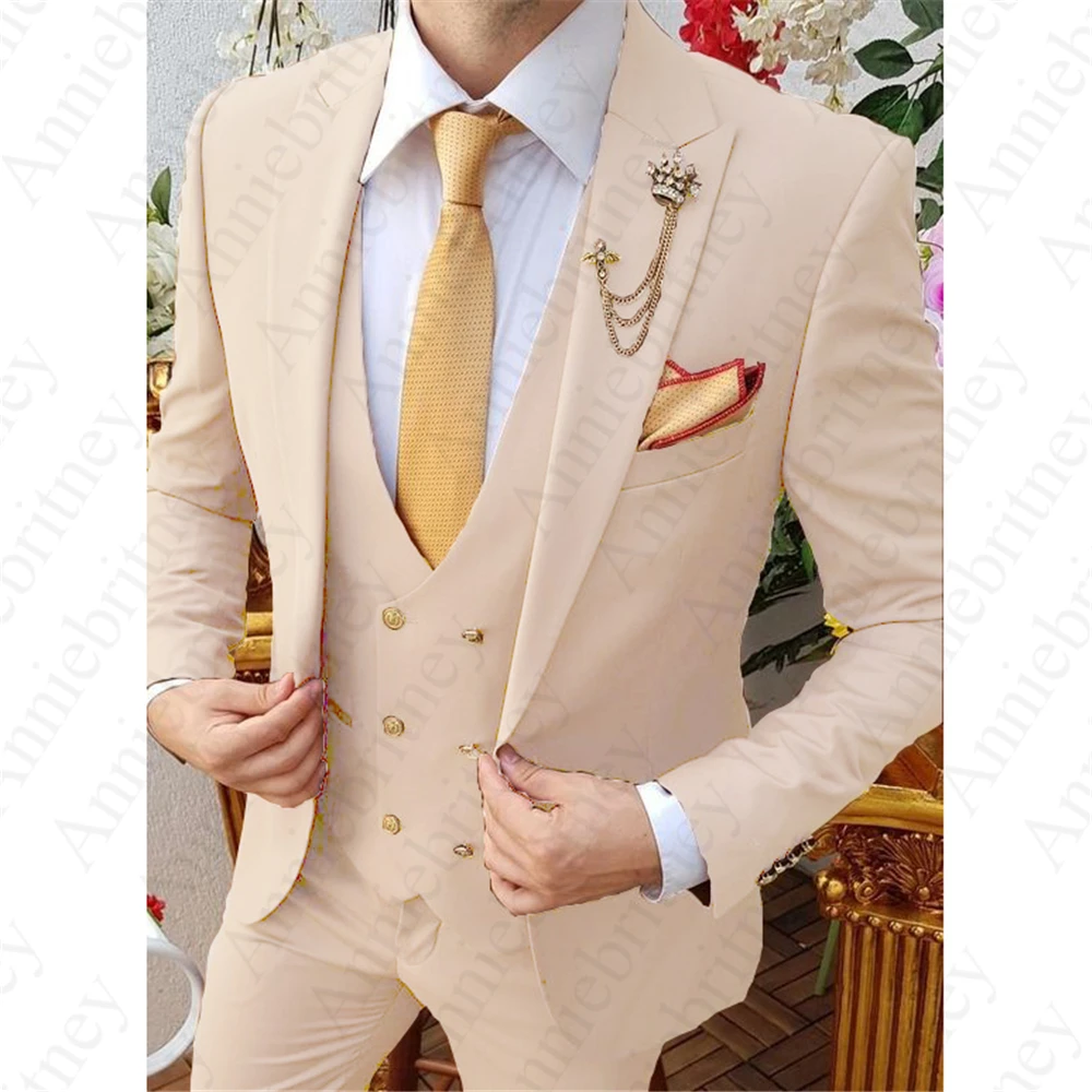 2021 Beige Men Suits For Wedding 3 Pieces Set Slim Fit Terno Masculino Groom Tuxedo Blazer Costume Homme (Jacket+Pant+Vest)
2021 Beige Men Suits For Wedding 3 Pieces Set Slim Fit Terno Masculino Groom Tuxedo Blazer Costume Homme (Jacket+Pant+Vest)