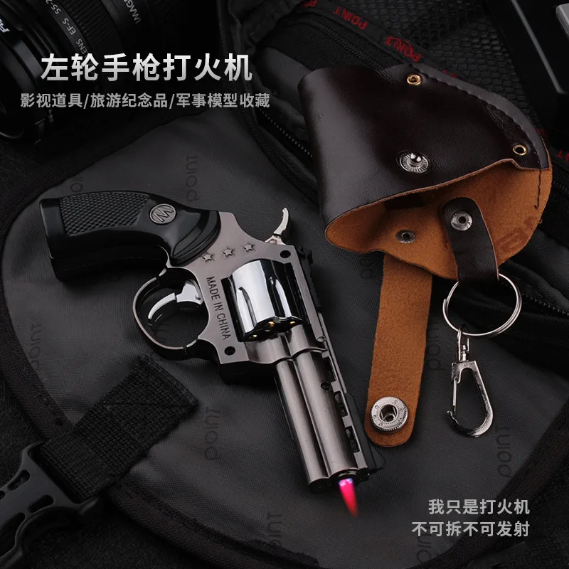 Personality leather revolver windproof lighters film and television shooting props souvenir weapons collection rolling tray
Personality leather revolver windproof lighters film and television shooting props souvenir weapons collection rolling tray