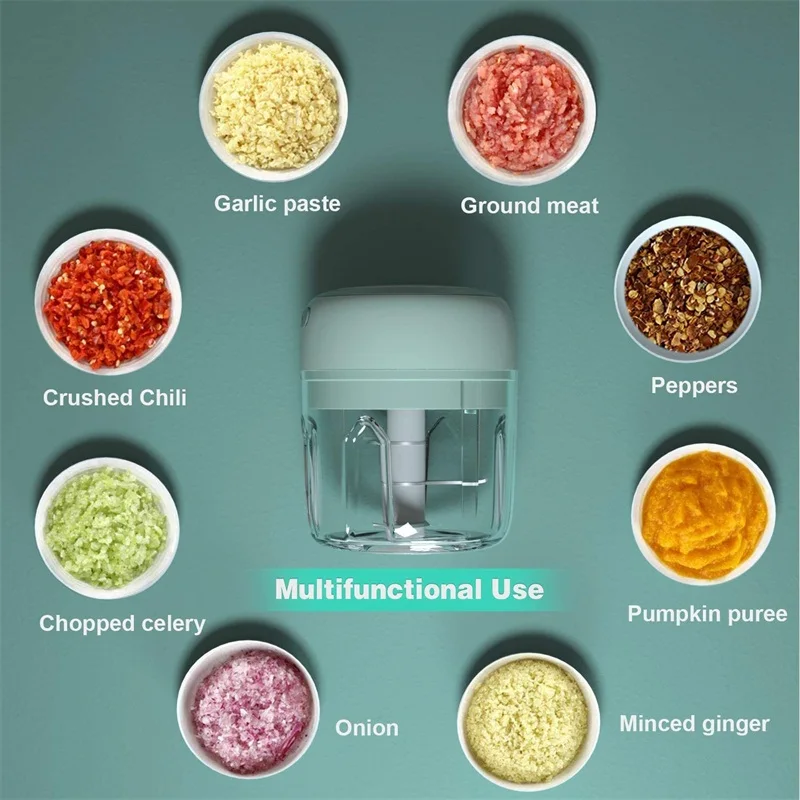 100/250ml Wireless Electric Garlic Masher Press Stirrer Chopper Vegetable Kitchen Garlic Egg Potato Meat Shred Portable Masher
100/250ml Wireless Electric Garlic Masher Press Stirrer Chopper Vegetable Kitchen Garlic Egg Potato Meat Shred Portable Masher