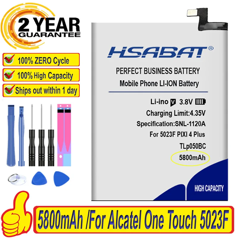 Топ бренд 100% НОВЫЙ 5800mAh TLp050BC Аккумулятор для Alcatel One Touch Pixi 4 Plus Power 5023F 5023E батареи +