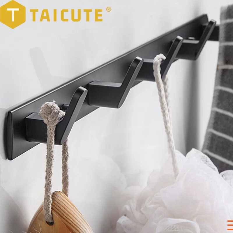 

TAICUTE 2 способа установки вешалка для полотенец пространство алюминиевый настенный крючок держатель для пальто для ванной кухни спальни при...