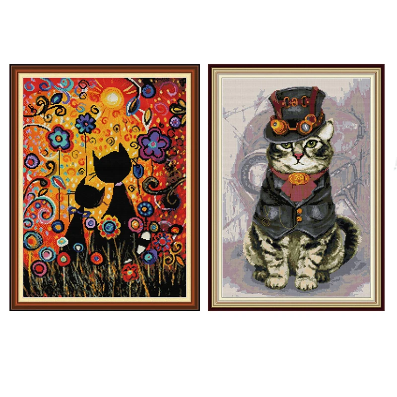 Gouache Cat and Mighty Cat Counted Cross-stitch Embroidery Kits DIY Hand Needlework 14ct 11ct Printed Canvas Cross Stitch Sets
Gouache Cat and Mighty Cat Counted Cross-stitch Embroidery Kits DIY Hand Needlework 14ct 11ct Printed Canvas Cross Stitch Sets