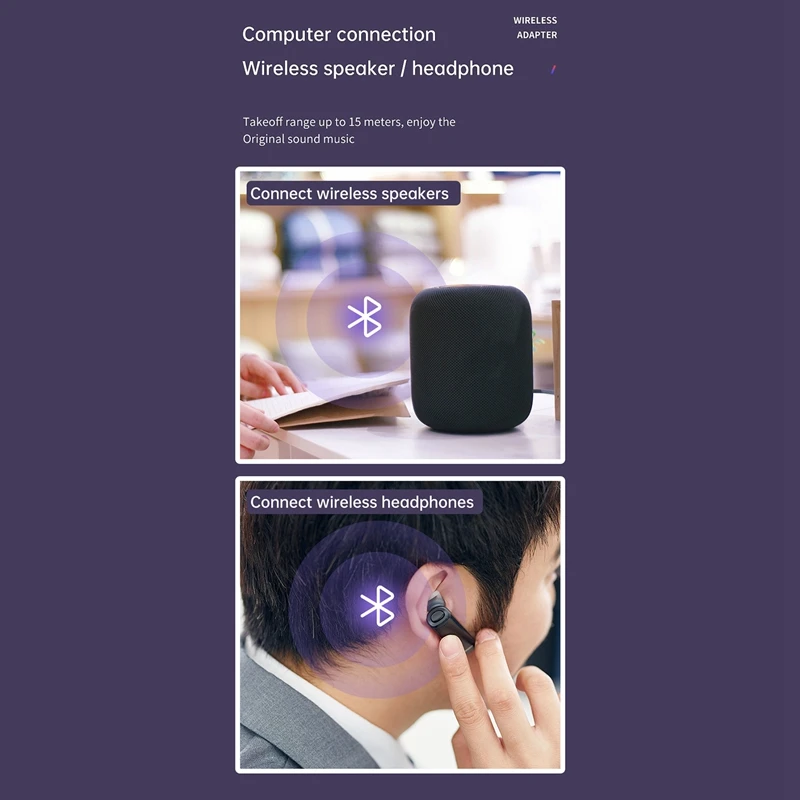 4-In-1 Bluetooth 5.0 USB Adapter Supports Voice Call Function 
4-In-1 Bluetooth 5.0 USB Adapter Supports Voice Call Function