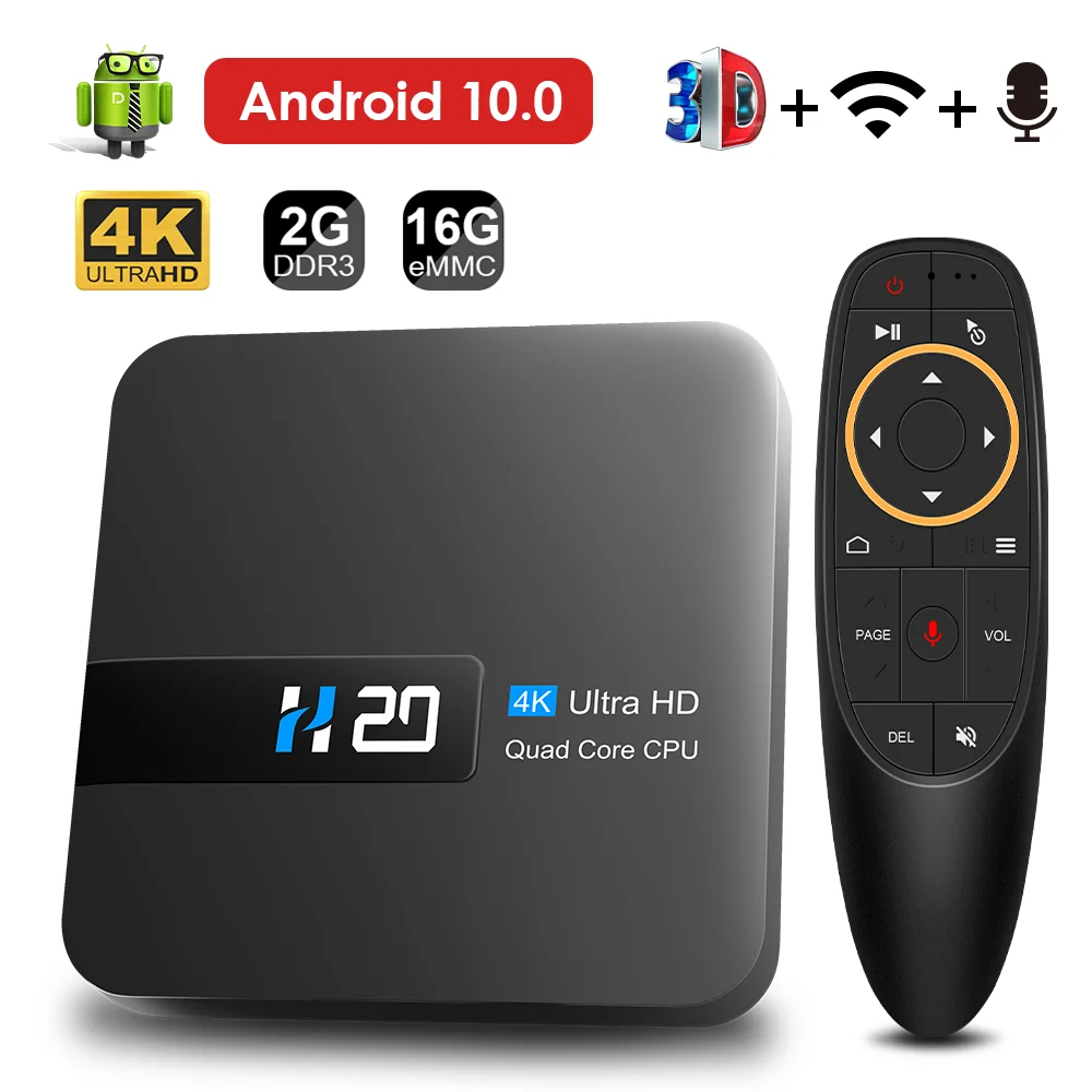 HONGTOP Смарт андроидный телевизионный блок android 10 2 Гб оперативной памяти 16