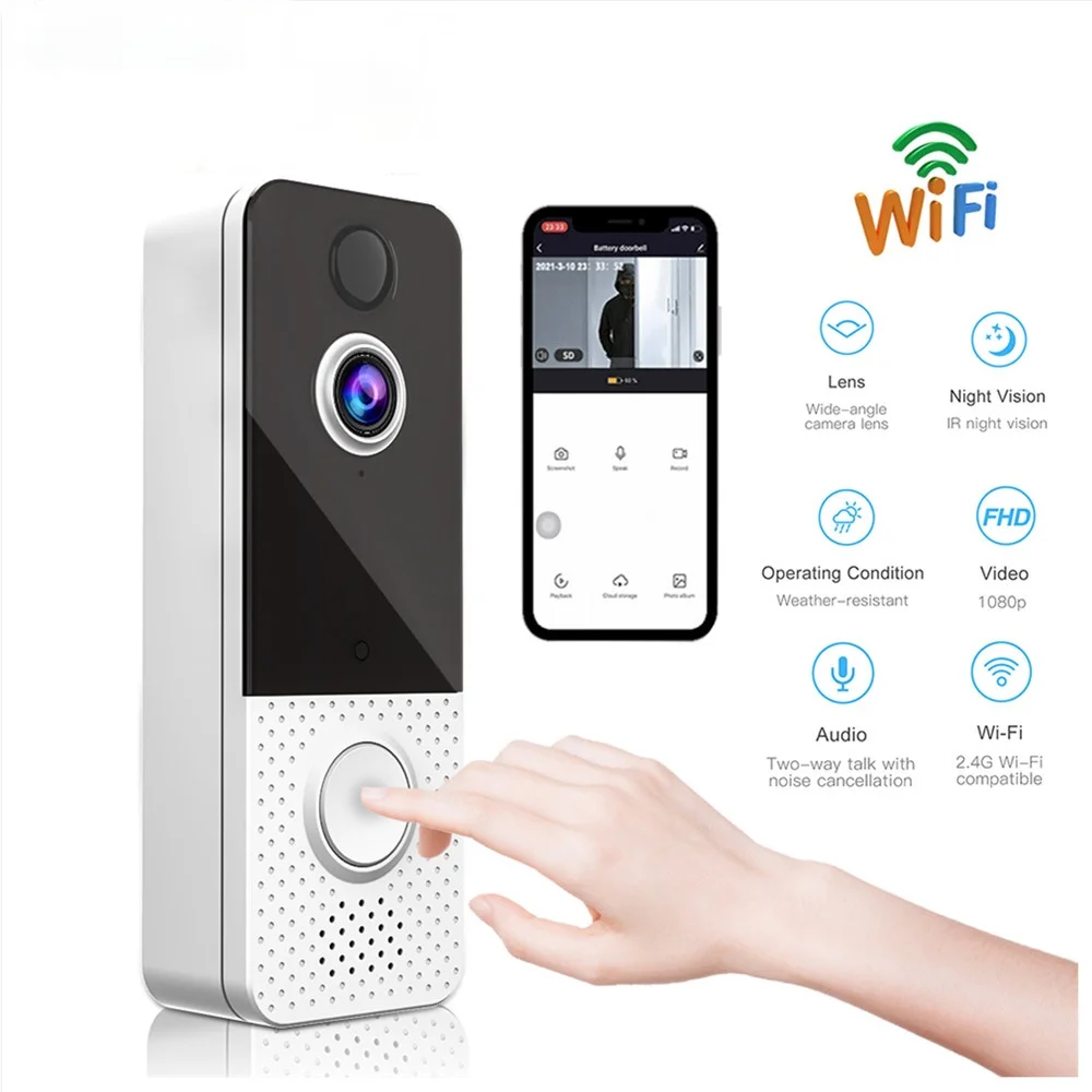 Smart Video Doorbell WIFI 1080P Visual Intercom Night Vision IP Door Bell PIR Security Intercom Wireless Cameras For Home
Smart Video Doorbell WIFI 1080P Visual Intercom Night Vision IP Door Bell PIR Security Intercom Wireless Cameras For Home
