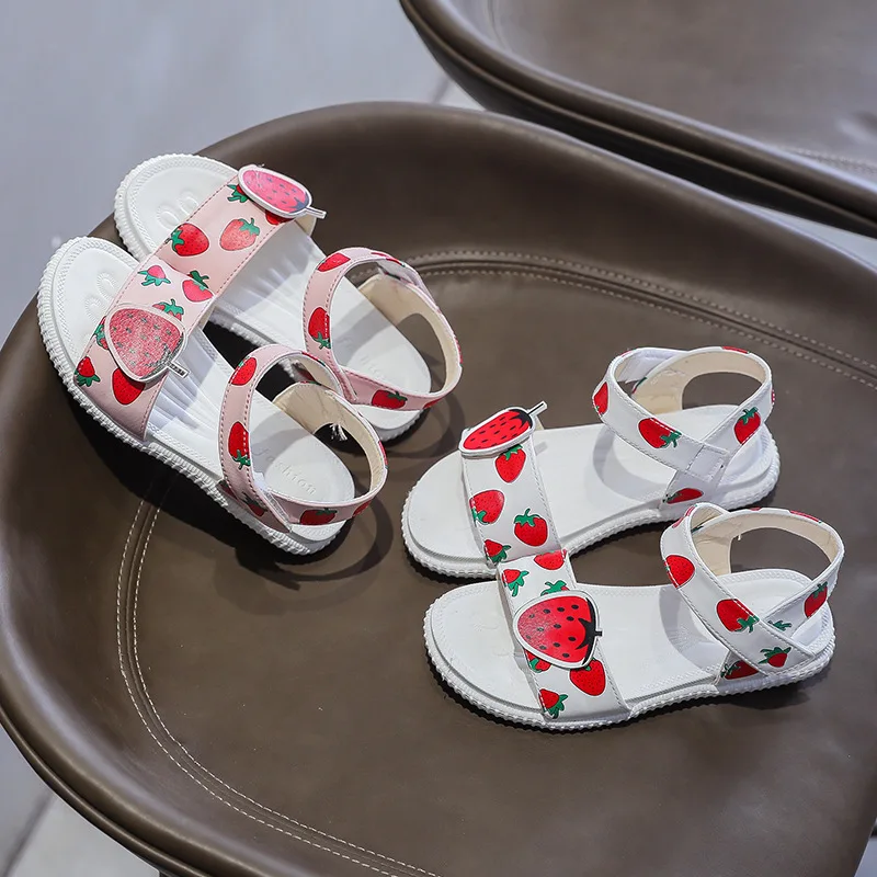 Summer Children Fashion Casual Soft Strawberry Print Princess Beach Shoes Little Kids Toddler Shoes Girls Open Toe Beach Sandals
Summer Children Fashion Casual Soft Strawberry Print Princess Beach Shoes Little Kids Toddler Shoes Girls Open Toe Beach Sandals