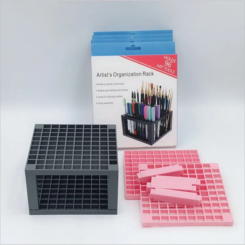 

96 Holes Pencil & Brush Holder Organizer Artist Detachable 96 Hole Pencil Holder for Pens Paint Brushes Colored Pencils Markers