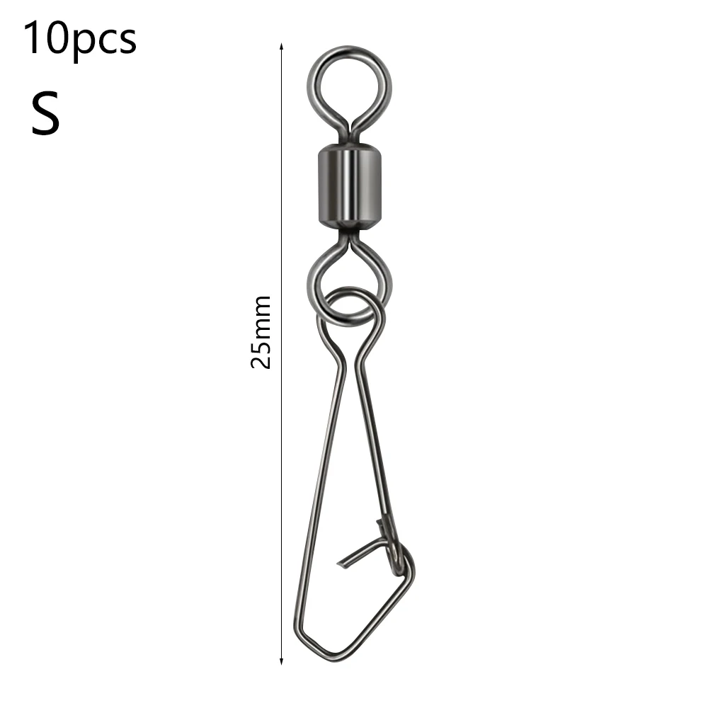 10pcs Fishing Swivels Rolling Swivel with Hooked Snap Stainless Steel Sea Fishing Tackles Connector Saltwater Fishing Gear
10pcs Fishing Swivels Rolling Swivel with Hooked Snap Stainless Steel Sea Fishing Tackles Connector Saltwater Fishing Gear