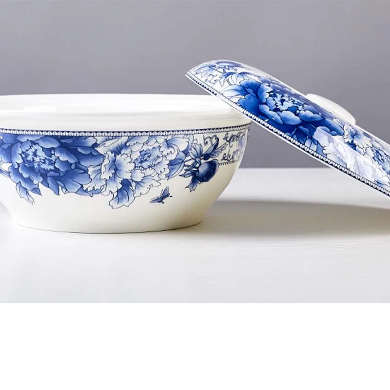 1 x Jingdezhen Bone China 9 дюймовая миска для супа подходит микроволновой печи | Дом и сад