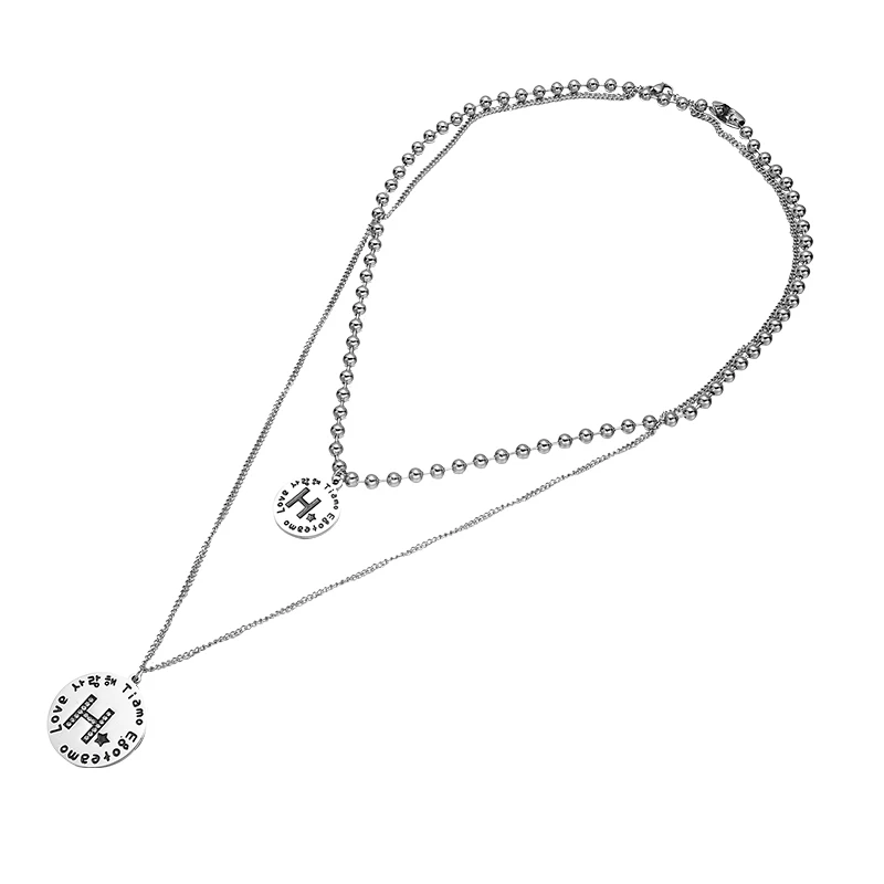 Retro Minimalist Lettered Double Layer Necklace Female Choker Ins Cool All-Match Letters Lettered Circle Brand Double Layer
Retro Minimalist Lettered Double Layer Necklace Female Choker Ins Cool All-Match Letters Lettered Circle Brand Double Layer