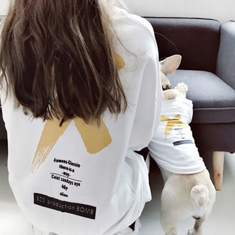 New 2019Dog Clothes for Small Dogs Letter Print T-shirt for French Bulldog Chihuahua Clothes Pet Parent-child Costume with Dogs
New 2019Dog Clothes for Small Dogs Letter Print T-shirt for French Bulldog Chihuahua Clothes Pet Parent-child Costume with Dogs