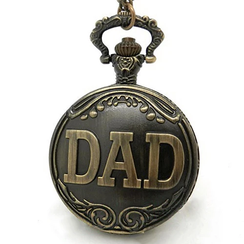 Vintage Men DAD Quartz Pockets Watch Necklace Pendant Chain Father's Day Gift pockets watch New Roman Numerals Neck |