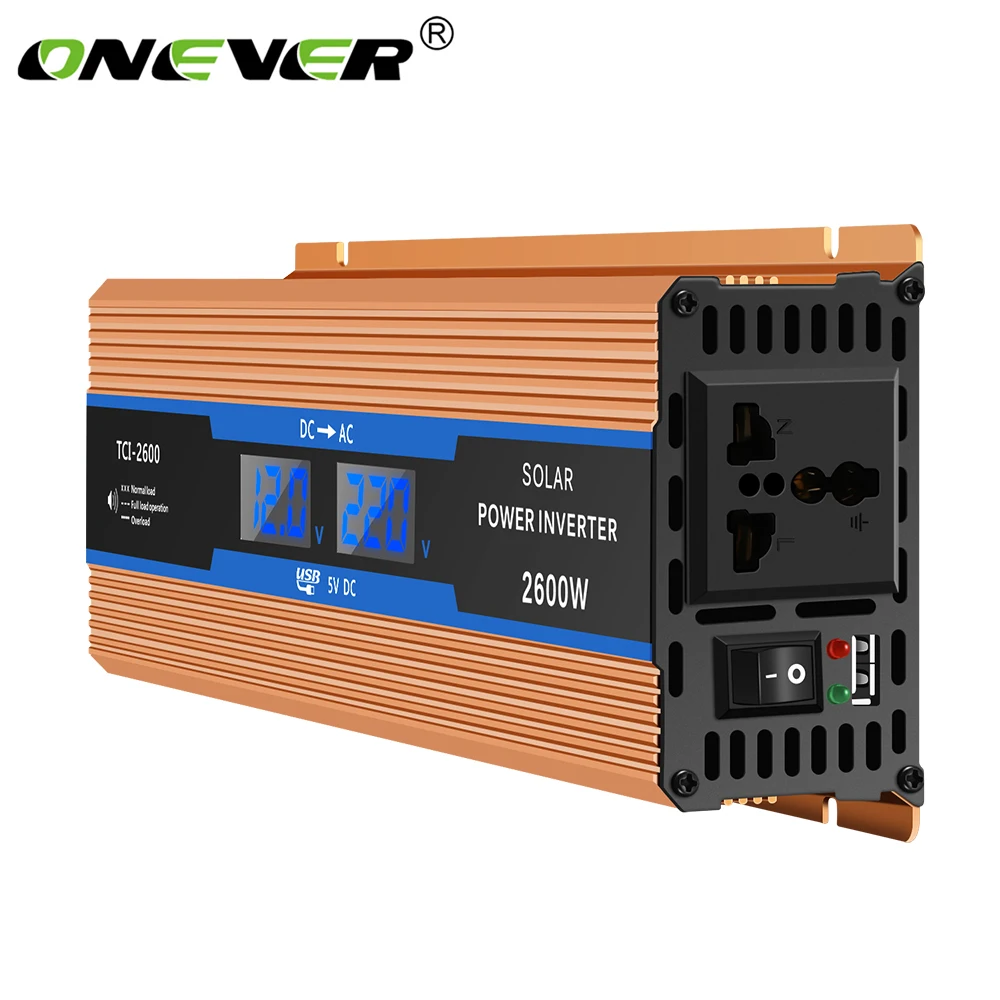 Onever Car Inverter 2600 W DC 12 V To AC 220 V Power Inverter Charger Converter Sturdy And Durable Vehicle Power Supply Switch
Onever Car Inverter 2600 W DC 12 V To AC 220 V Power Inverter Charger Converter Sturdy And Durable Vehicle Power Supply Switch