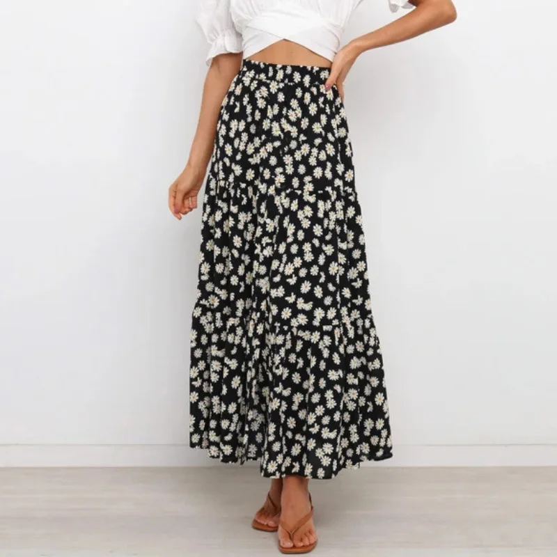 New Summer Skirts Women's 2021 Vintage Floral Print Chiffon Pleated Elastic High Waist Midi Skirt Ladies Casual Clothes Jupe
New Summer Skirts Women's 2021 Vintage Floral Print Chiffon Pleated Elastic High Waist Midi Skirt Ladies Casual Clothes Jupe