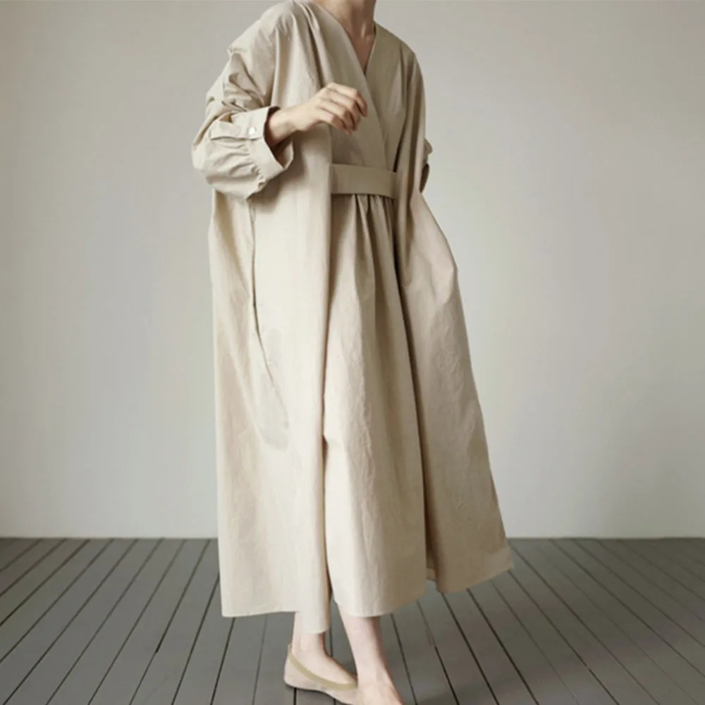 One Piece Dress Mid-Calf Long Sleeve V-Neck Pullover 2022 Spring Summer Oversize Women's Dress Casual Loose Pregnant Woman Maxi
One Piece Dress Mid-Calf Long Sleeve V-Neck Pullover 2022 Spring Summer Oversize Women's Dress Casual Loose Pregnant Woman Maxi