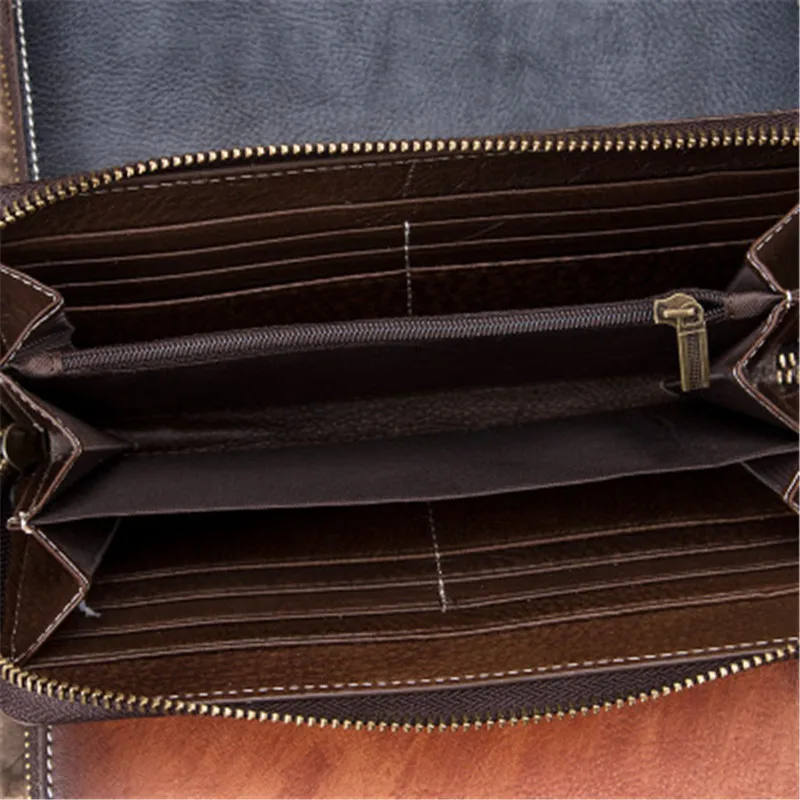 New Retro Men's Wallet Long Zipper Leather Clutch Multifunctional European And American Leather Young Men's Wallet
New Retro Men's Wallet Long Zipper Leather Clutch Multifunctional European And American Leather Young Men's Wallet