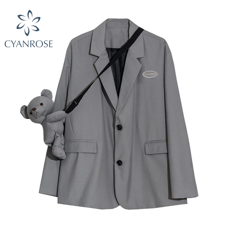 New Autumn 2021 Notched Blazers Women Shoulder Bag Bear Jacket Coat Loose Single Breasted England Style Casual Blazers Female
New Autumn 2021 Notched Blazers Women Shoulder Bag Bear Jacket Coat Loose Single Breasted England Style Casual Blazers Female