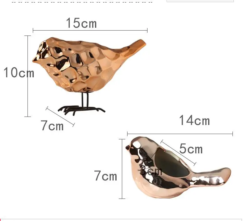 Фигурка птицы Скандинавская керамическая золотая статуя животных ювелирные