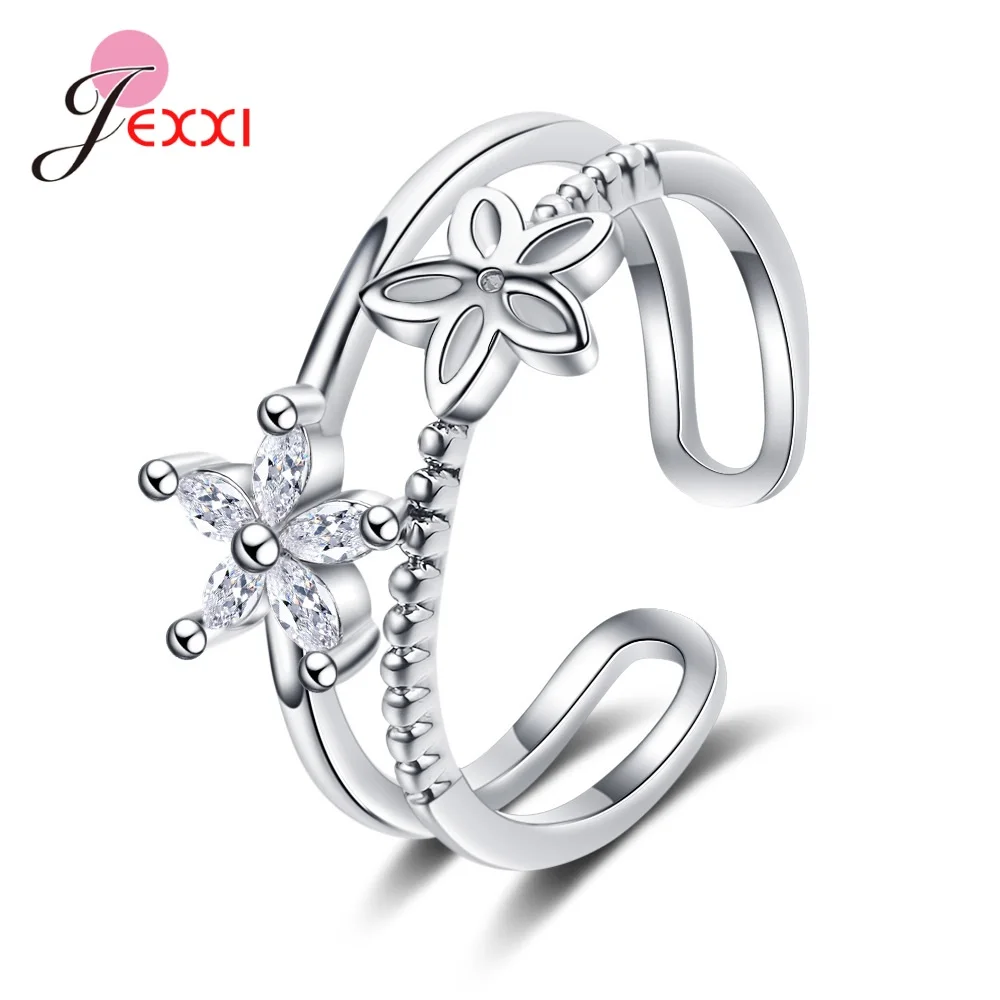 Latest Fashion 925 Sterling Silver Opening Finger Rings For Women Girls Shiny Cubic Zirconia Flower Rings For Wedding Party
Latest Fashion 925 Sterling Silver Opening Finger Rings For Women Girls Shiny Cubic Zirconia Flower Rings For Wedding Party