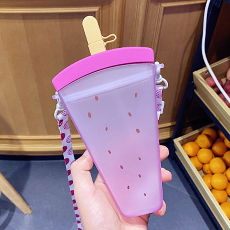 Plastic Water Bottles Cute Watermelon Ice Cream Water Bottle With Straw Bottle Anti-Fall Portable Popsicle Cup Kids Water
Plastic Water Bottles Cute Watermelon Ice Cream Water Bottle With Straw Bottle Anti-Fall Portable Popsicle Cup Kids Water